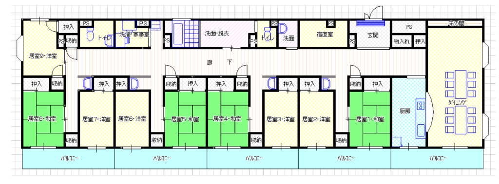 ならわの家　平面図1階部分